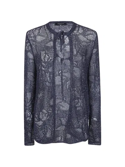 Fabiana Filippi Ribbon Round Neck Cardigan In Black