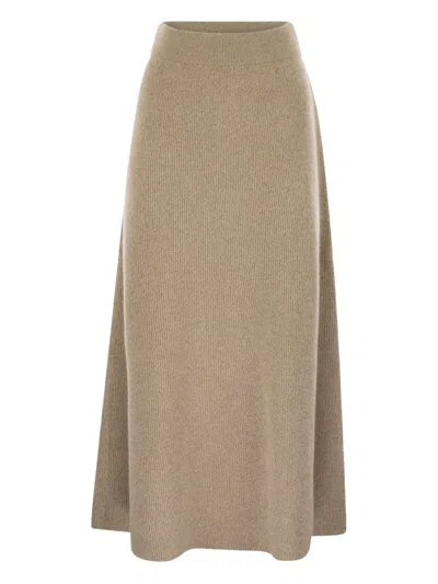 Fabiana Filippi Ribebed-knit Skirt In Neutral