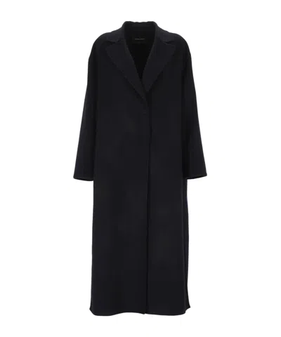 Fabiana Filippi Robe Notched Lapel Coat In Black