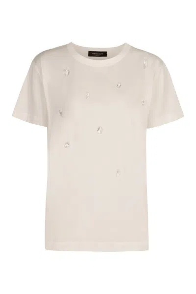 Fabiana Filippi Rocks Beading Short In White