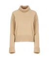 Fabiana Filippi Roll-neck Embellished Knitted Jumper In Nude