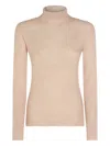 Fabiana Filippi Sparkling Turtleneck Knitwear Long Sleeves In Neutral
