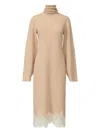 Fabiana Filippi Roll-neck Lace-trim Dress In Neutral