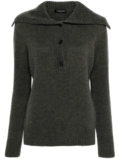Fabiana Filippi Roll-neck Mélange Jumper In Green