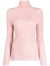 Fabiana Filippi Roll-neck Ribbed-knit Jumper In Pink