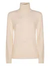Fabiana Filippi Sequin Turtleneck Sweater Sweaters And Cardigans White In Neutral