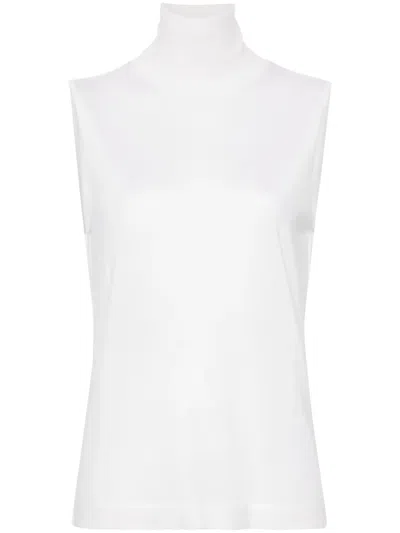 Fabiana Filippi Roll-neck Sleeveless Jumper In White