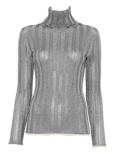 Fabiana Filippi Roll-neck Sweater In Gray
