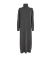 Fabiana Filippi Viscose Jersey Turtle Neck Dress In Grey