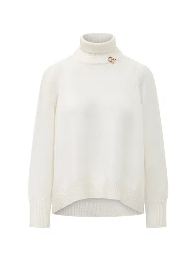 Fabiana Filippi Roll-neck Wool Sweater In White