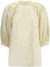 Fabiana Filippi Balloon Sleeved High-neck Blouse In Yellow