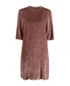 Fabiana Filippi Round Neck Dress In Brown