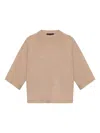 Fabiana Filippi Round-neck Half-sleeve Sweater In Neutral