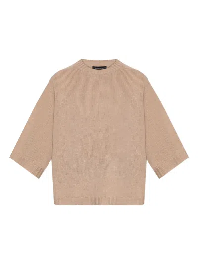 FABIANA FILIPPI ROUND-NECK HALF-SLEEVE SWEATER