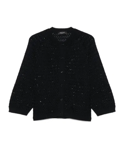 Fabiana Filippi Round-neck Knitted Cardigan In Black