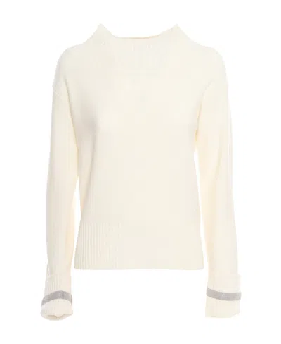 Fabiana Filippi High Neck Knitted Jumper In Beige