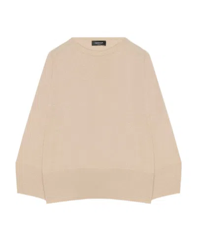 Fabiana Filippi Round Neck Long-sleeved Sweater In Nude