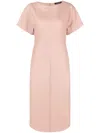 Fabiana Filippi Round-neck Short-sleeve Dress In Neutrals