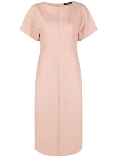 Fabiana Filippi Round-neck Short-sleeve Dress In Neutrals