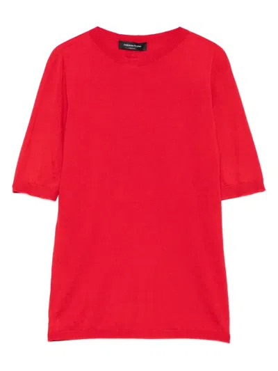 Fabiana Filippi Round-neck Short-sleeve T-shirt In Red