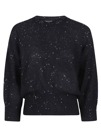 Fabiana Filippi Round Neck Sweater In Black