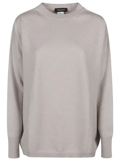 Fabiana Filippi Round Neck Sweater In Beige