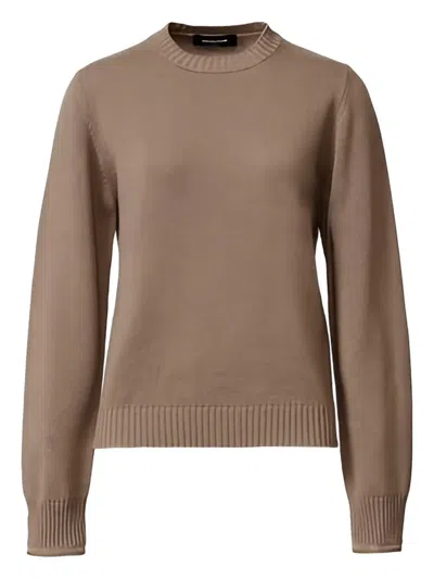Fabiana Filippi Round-neck Sweater In Brown