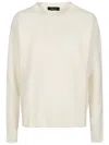 Fabiana Filippi Wool-cotton Blend Crew-neck Sweater In Rafia