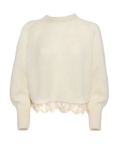 Fabiana Filippi Round Neck Sweater In White