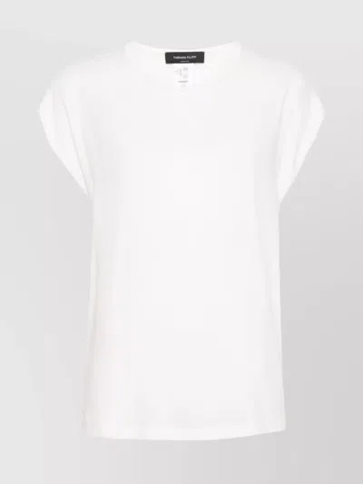 FABIANA FILIPPI ROUND NECK TOP WITH FLATTERING CAP SLEEVES
