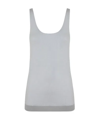 Fabiana Filippi Round-necked Knitted Vest In Gray