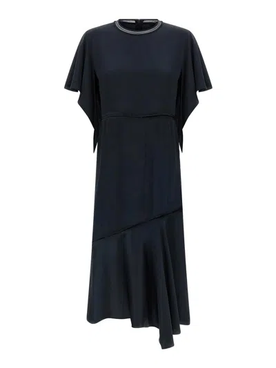 Fabiana Filippi Women Blue Ruffle Dress, Xl Luxury Dresses For Women Darveys
