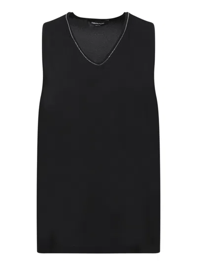 Fabiana Filippi Sable Monile Black Blouse In White