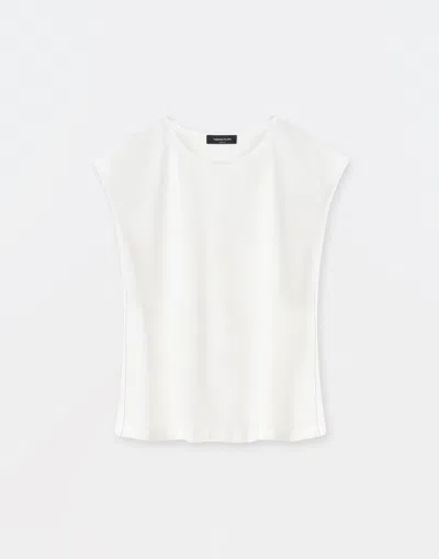 Fabiana Filippi Balloon Sleeve Elastic Waist Dress In White