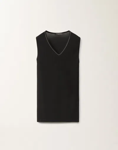 FABIANA FILIPPI STRETCH SABLÉ VEST TOP