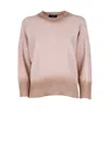 Fabiana Filippi Sand Shaded Crew Neck Sweater In Pink