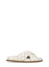 Fabiana Filippi Braided Leather Slides In White
