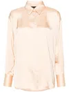 Fabiana Filippi Satin Elongated Shirt In Neutrals