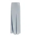 Fabiana Filippi High Waist Long Satin Skirt Seams In Blue