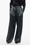 Fabiana Filippi Satin Palazzo Pants With Double-pleats In Blue