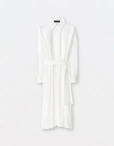 Fabiana Filippi Satin Shirt Dress In White
