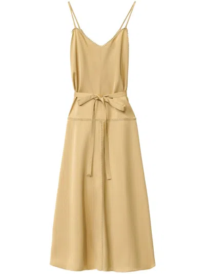 Fabiana Filippi Satin Slip Dress In Yellow