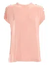 Fabiana Filippi Viscose Satin Top With Gathered Shoulder