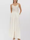Fabiana Filippi Satin Top With Metallic Strap Detail In White