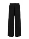 Fabiana Filippi Satin Trousers Loose Pockets In Black