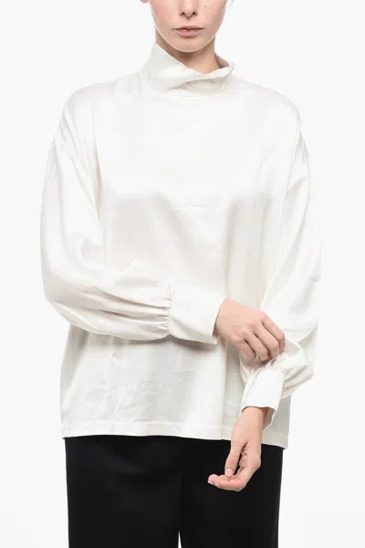 Fabiana Filippi Silk Satin Blouse In White