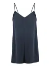 Fabiana Filippi Midnight Blue Satin Viscose Top In Black
