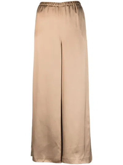 Fabiana Filippi Satin Wide-leg Trousers In Brown
