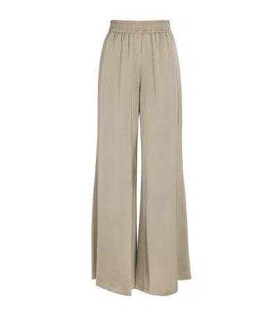 Fabiana Filippi Satin Wide-leg Trousers In Grey