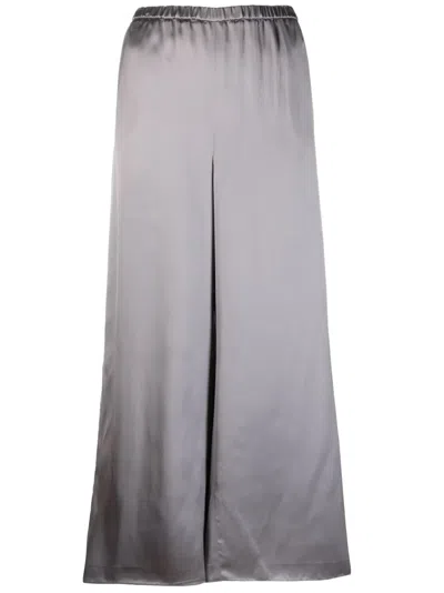 Fabiana Filippi Satin Wide-leg Trousers In Grey